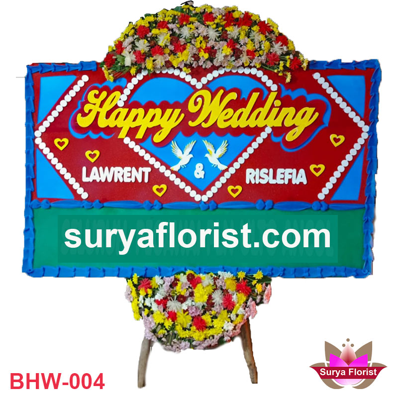 Karangan Bunga Pernikahan atau Happy Wedding (BHW-004)