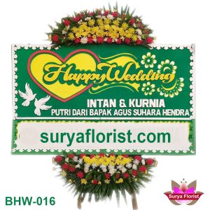 Model Standar Bunga Papan Happy Wedding (BHW-016)