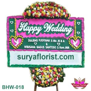 Karangan Bunga Papan Happy Wedding di Kota Bekasi (BHW-018)