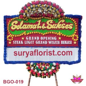 Karangan bunga grand opening Steak Legit Grans Wisata Bekasi (BGO-019)