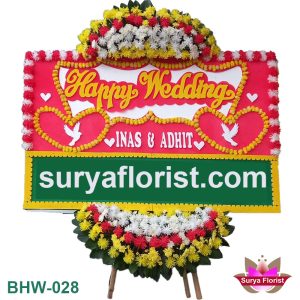 Karangan Bunga Happy Wedding Standard (BHW-028)