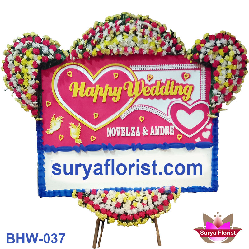 Karangan Bunga Khusus Untuk Happy Wedding Di Jatiwarna (BHw-037)