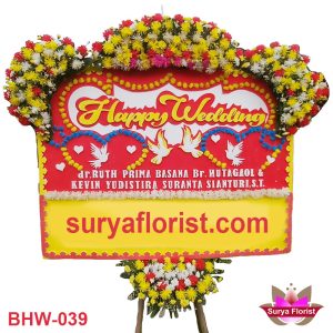 Karangan Bunga Papan Pernikahan Jakarta Bekasi Tangsel Cibubur dan Bogor (BHW-039)